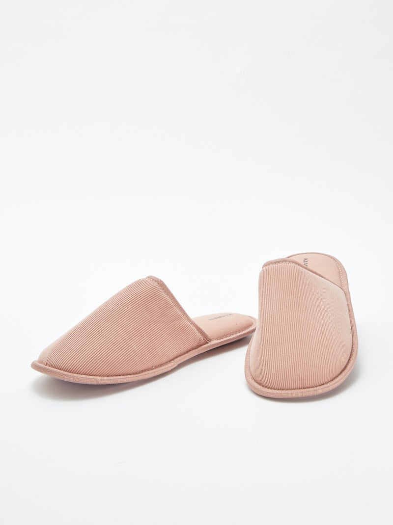 Sloffen van velours Rose - Kiabi