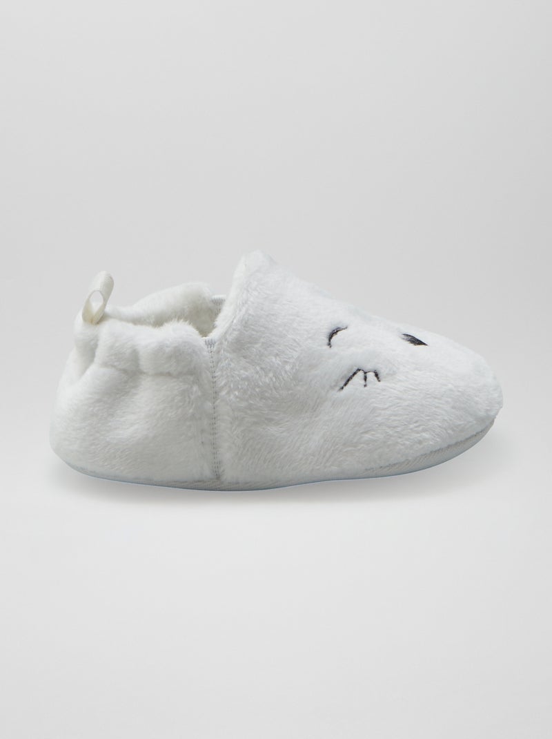 Sloffen van velours WIT - Kiabi