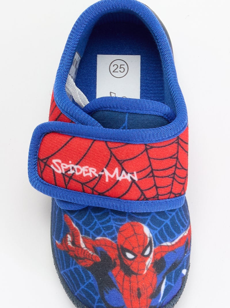 Slofjes met klittenband 'Spiderman' Blauw - Kiabi