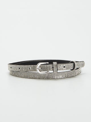 Smalle riem met glittersteentjes