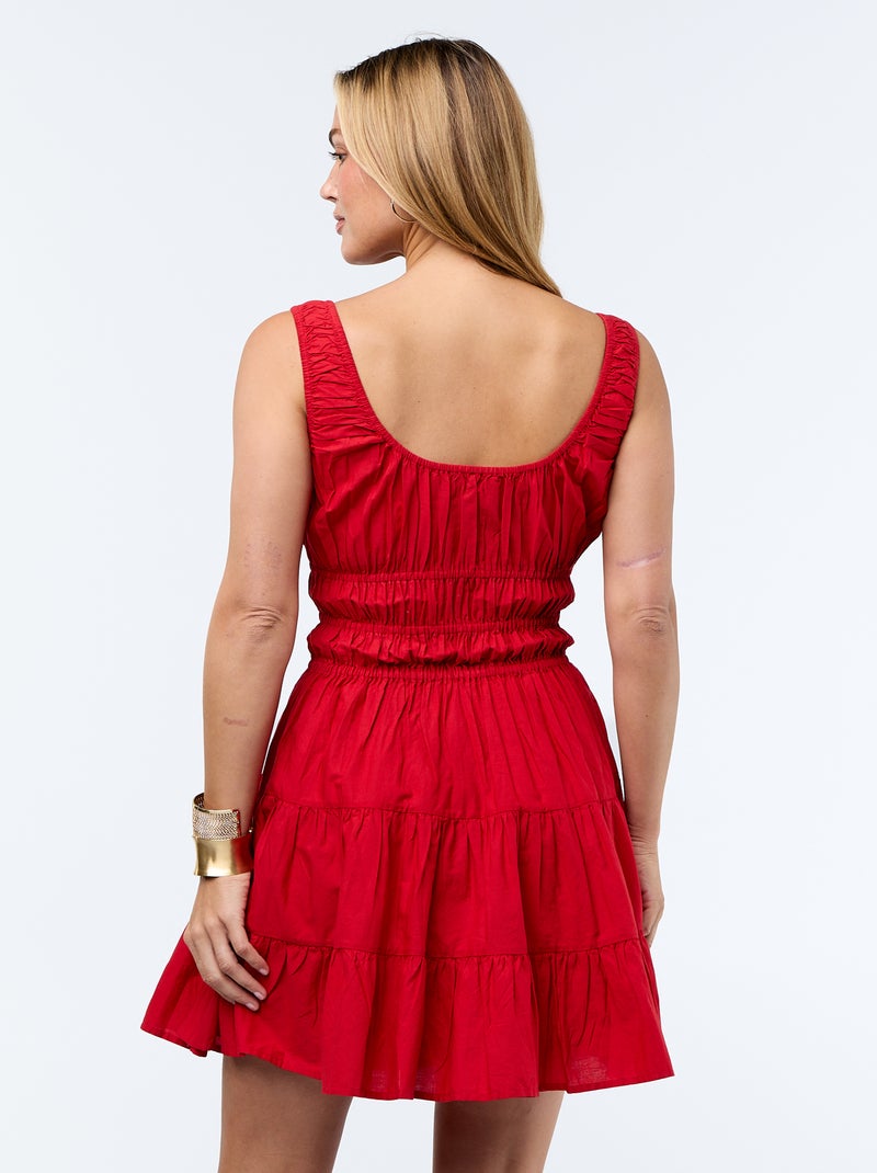 Smockjurk met lagen Rood - Kiabi