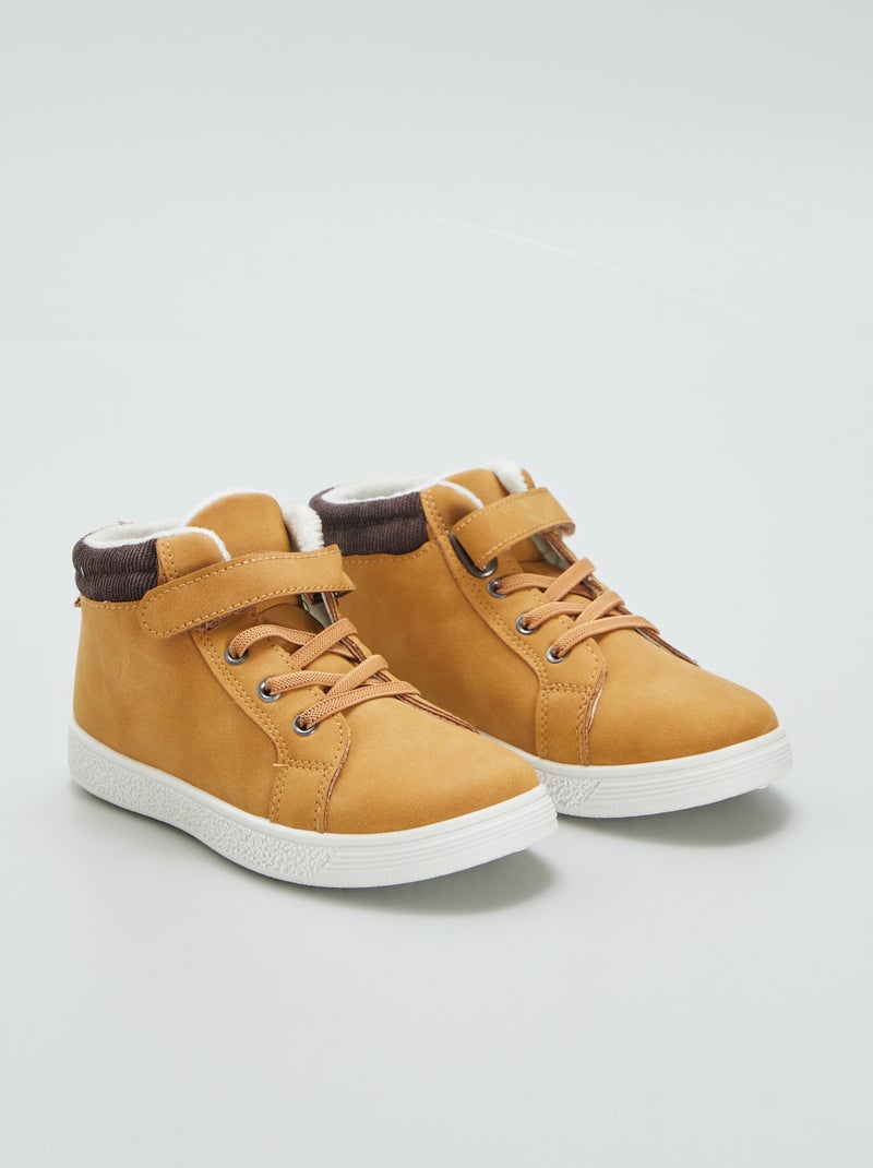 Sneakerachtige boots met klittenband BRUIN - Kiabi