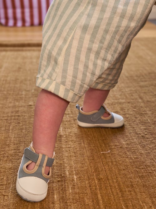 Sneakerachtige pantoffels van stevige stof - Kiabi