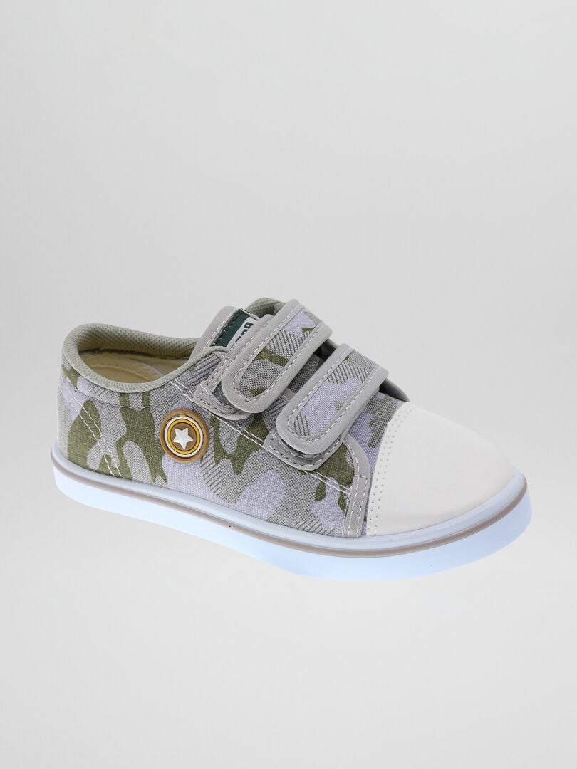 Sneakers met camouflageprint GROEN - Kiabi