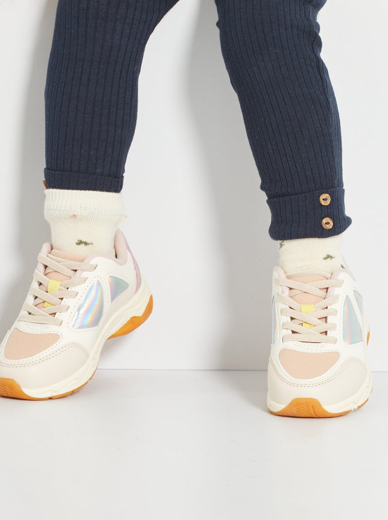 Sneakers met dikke zool roze - Kiabi
