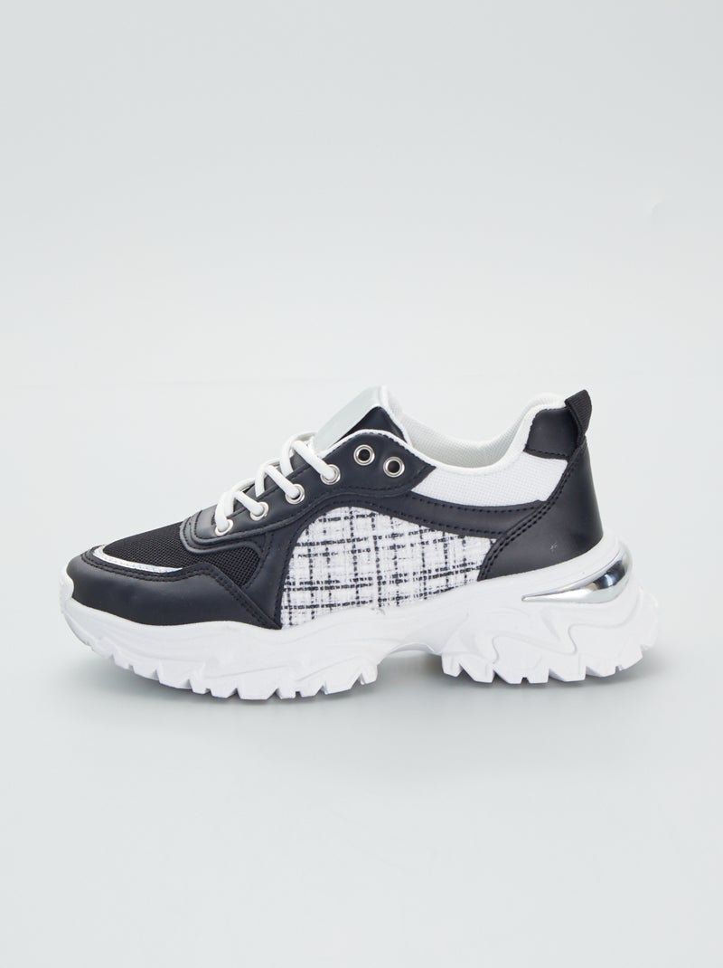 Sneakers met dikke zool ZWART - Kiabi