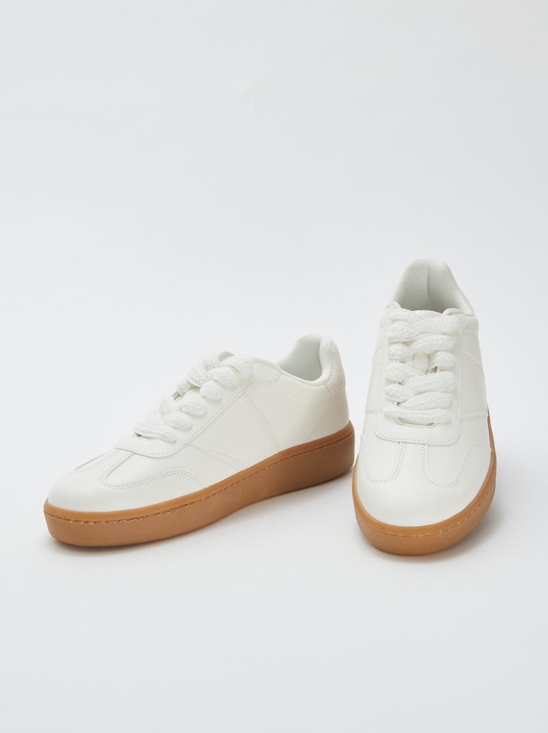 Sneakers met gevlochten veters WIT - Kiabi
