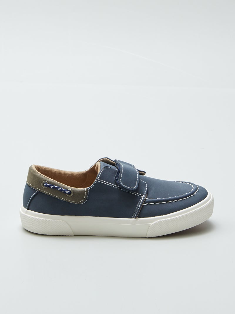 Sneakers met klittenband - bootschoenmodel BLAUW - Kiabi