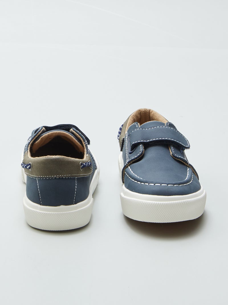 Sneakers met klittenband - bootschoenmodel BLAUW - Kiabi