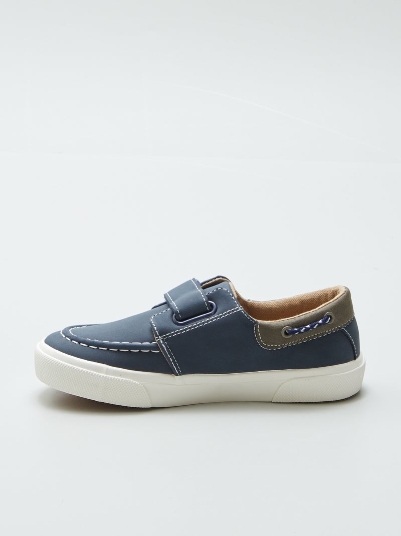 Sneakers met klittenband - bootschoenmodel BLAUW - Kiabi