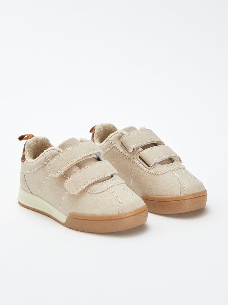 Sneakers met klittenband - hardloopmodel Bruin - Kiabi