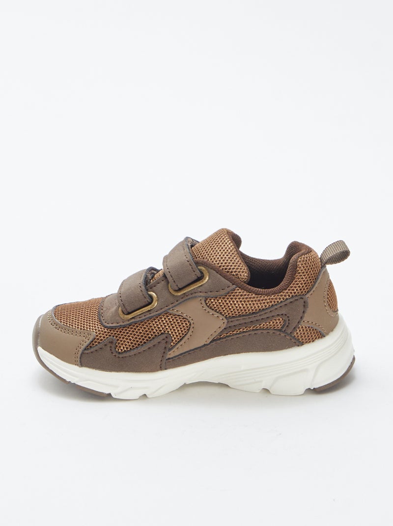 Sneakers met klittenband Bruin - Kiabi