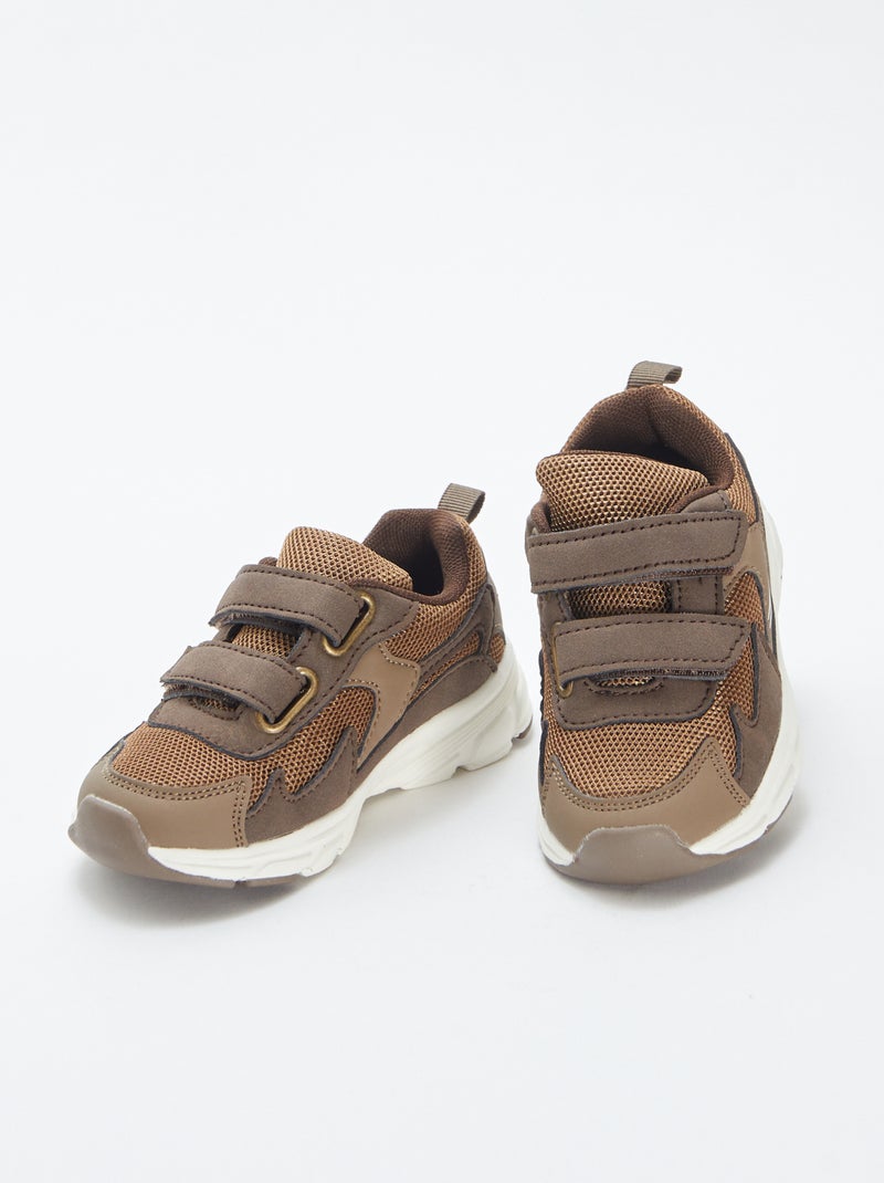Sneakers met klittenband Bruin - Kiabi