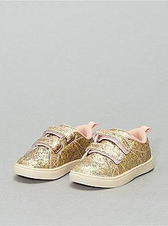 Schoenen - Sneakers met klittenband en lovertjes - Kiabi