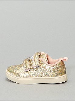 Sneakers met klittenband en lovertjes - Kiabi