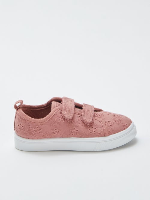 Sneakers met klittenbanden en borduursel - Kiabi