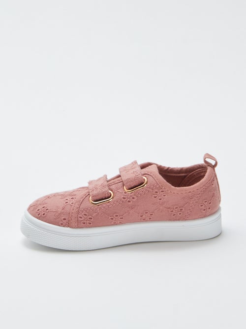 Sneakers met klittenbanden en borduursel - Kiabi
