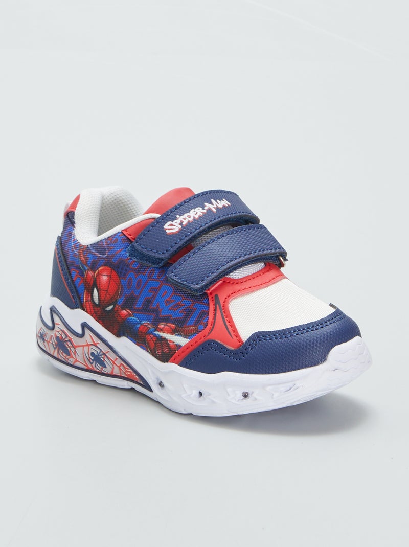 Sneakers met lichtgevende zool 'Spider-Man' BLAUW - Kiabi