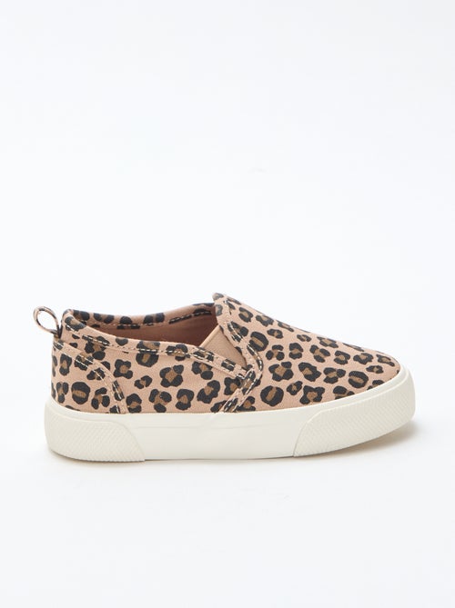 Sneakers met luipaardprint | Slip-onmodel - Kiabi
