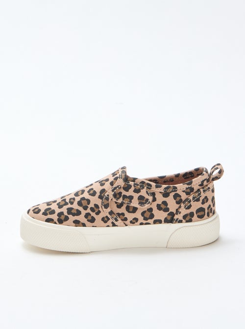 Sneakers met luipaardprint | Slip-onmodel - Kiabi