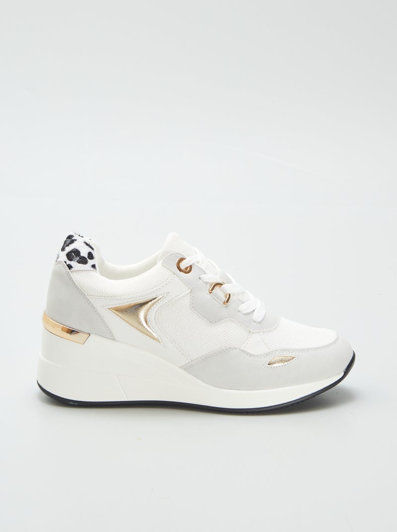 Sneakers met sleehak WIT - Kiabi