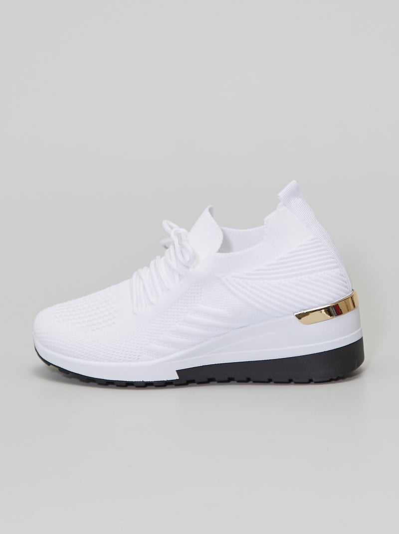 Sneakers met sleehak wit - Kiabi