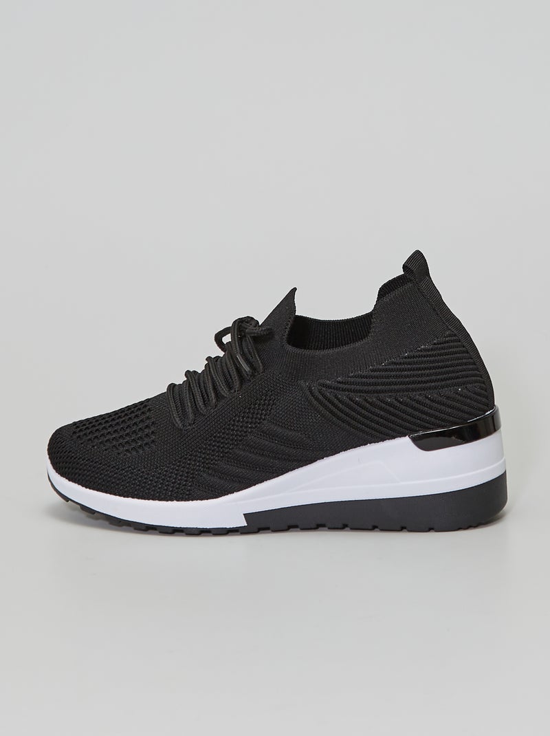 Sneakers met sleehak zwart - Kiabi