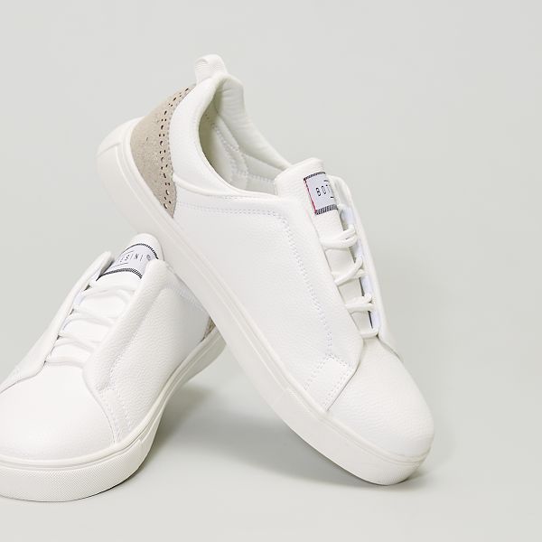 Sneakers met verborgen veters Herenkleding - WIT - Kiabi - 22,00€