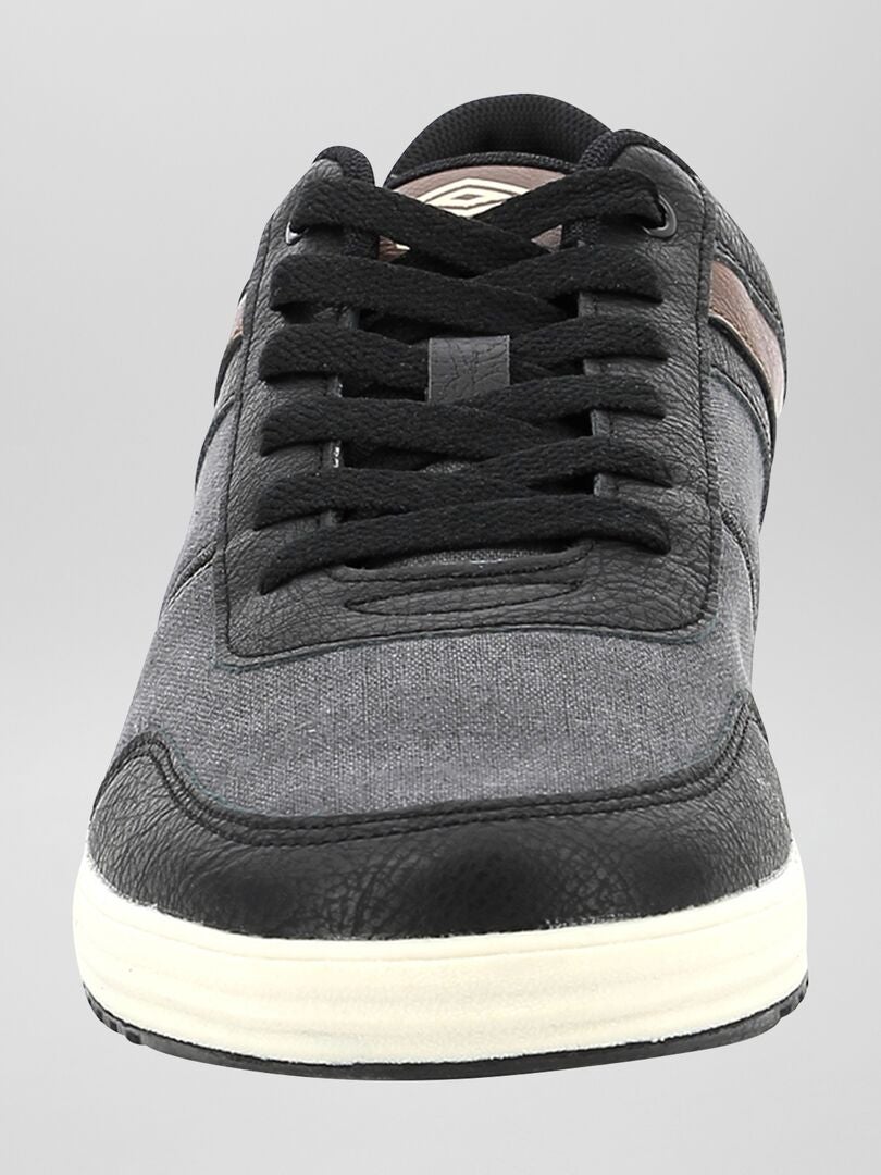 Sneakers uit twee materialen 'Umbro' zwart / bruin - Kiabi