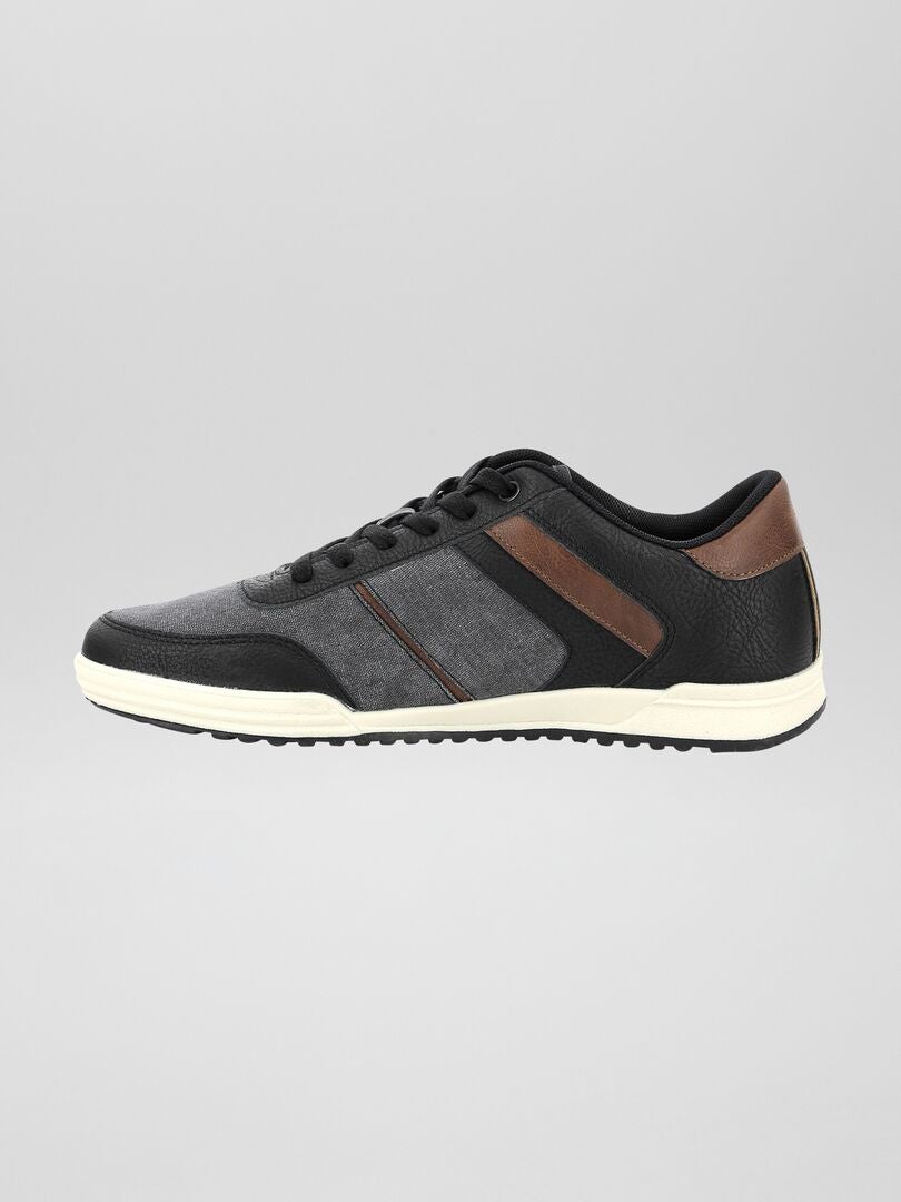 Sneakers uit twee materialen 'Umbro' zwart / bruin - Kiabi