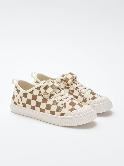 Sneakers van canvas met klittenband - Kiabi