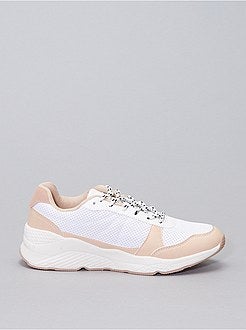 Sneakers van gaasstof met dikke zool - Kiabi