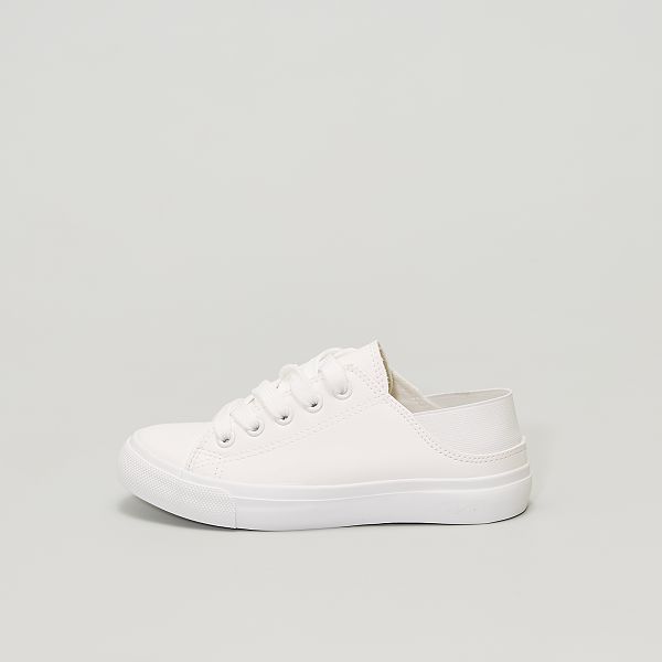 Sneakers van imitatieleer met elastiek achteraan Schoenen - wit - Kiabi -  10,80€