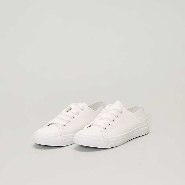 Sneakers van imitatieleer met elastiek achteraan Schoenen - wit - Kiabi -  10,80€