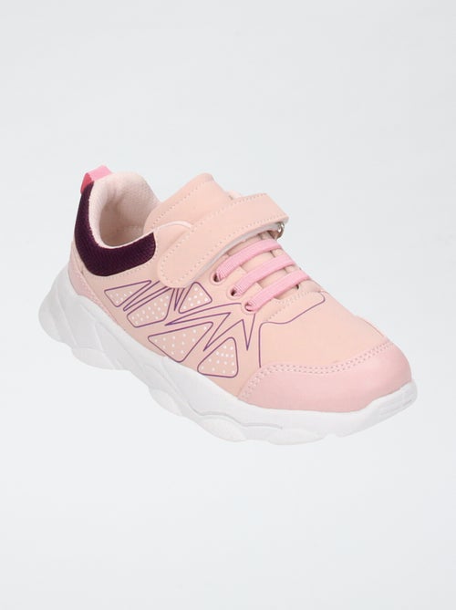 Sneakers van mesh met klittenbanden en elastische veters - Kiabi