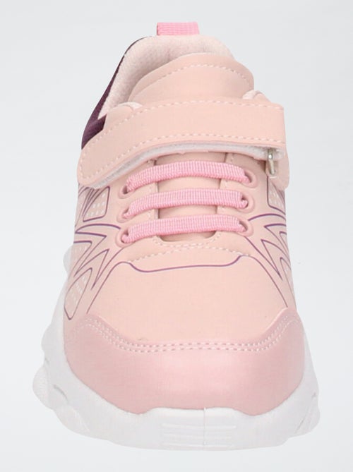 Sneakers van mesh met klittenbanden en elastische veters - Kiabi