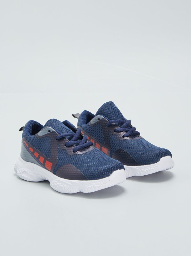 Sneakers van mesh met textuurzool BLAUW - Kiabi