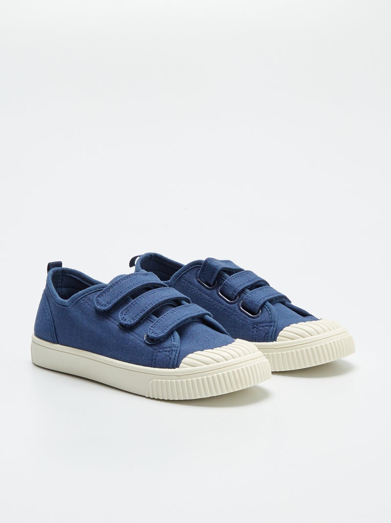 Sneakers van ribstof BLAUW - Kiabi