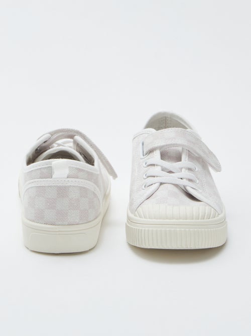 Sneakers van ribstof met klittenband - Kiabi