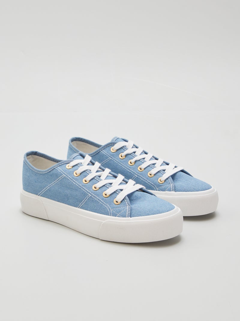 Sneakers van spijkerstof BLAUW - Kiabi
