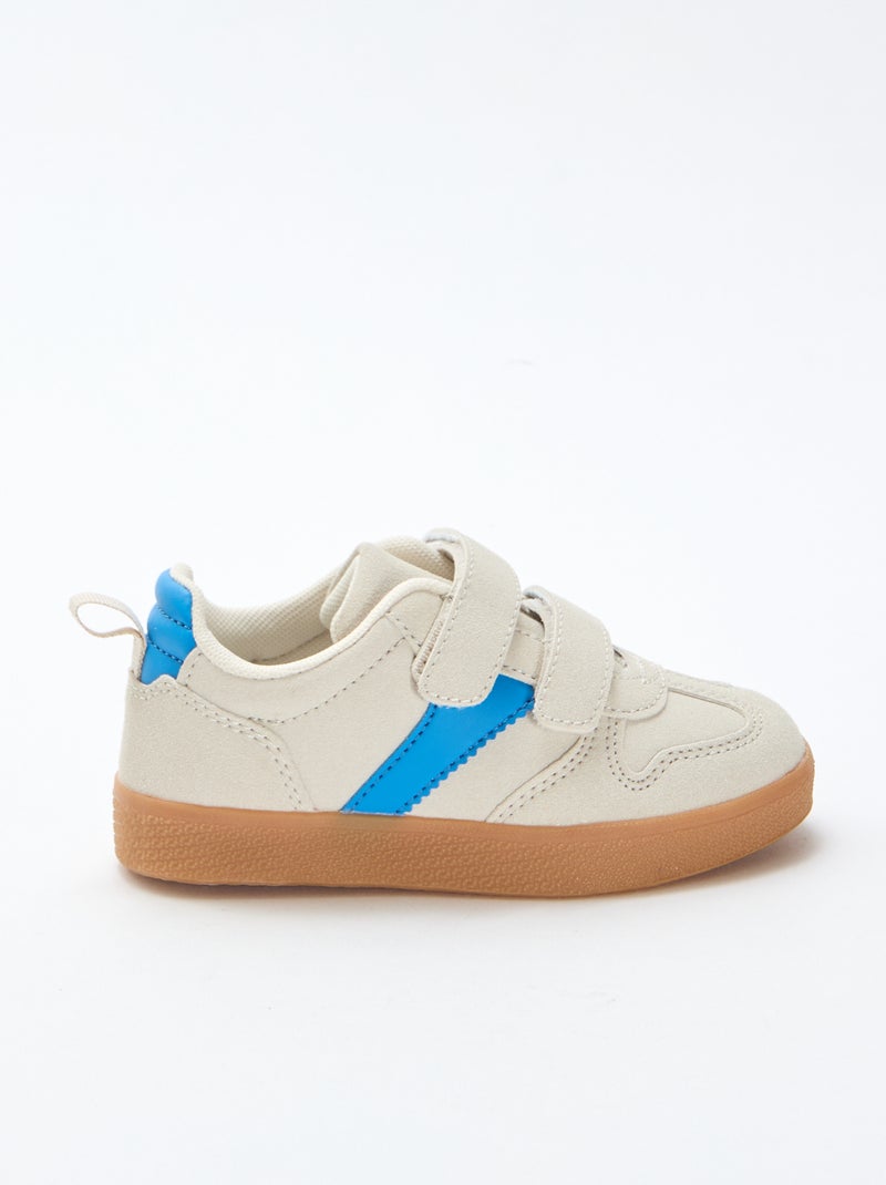 Sneakers van suèdine met klittenband Blauw - Kiabi