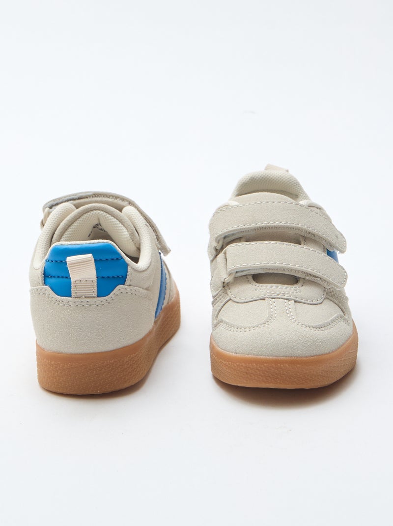 Sneakers van suèdine met klittenband Blauw - Kiabi