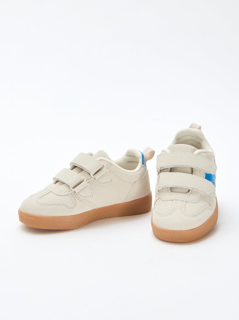 Sneakers van suèdine met klittenband Blauw - Kiabi