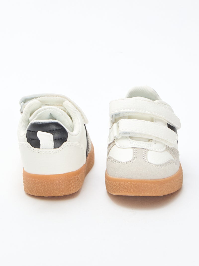 Sneakers van suèdine met klittenband Wit - Kiabi