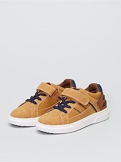 Sneakers van suedine met klittenbanden en veters - Kiabi