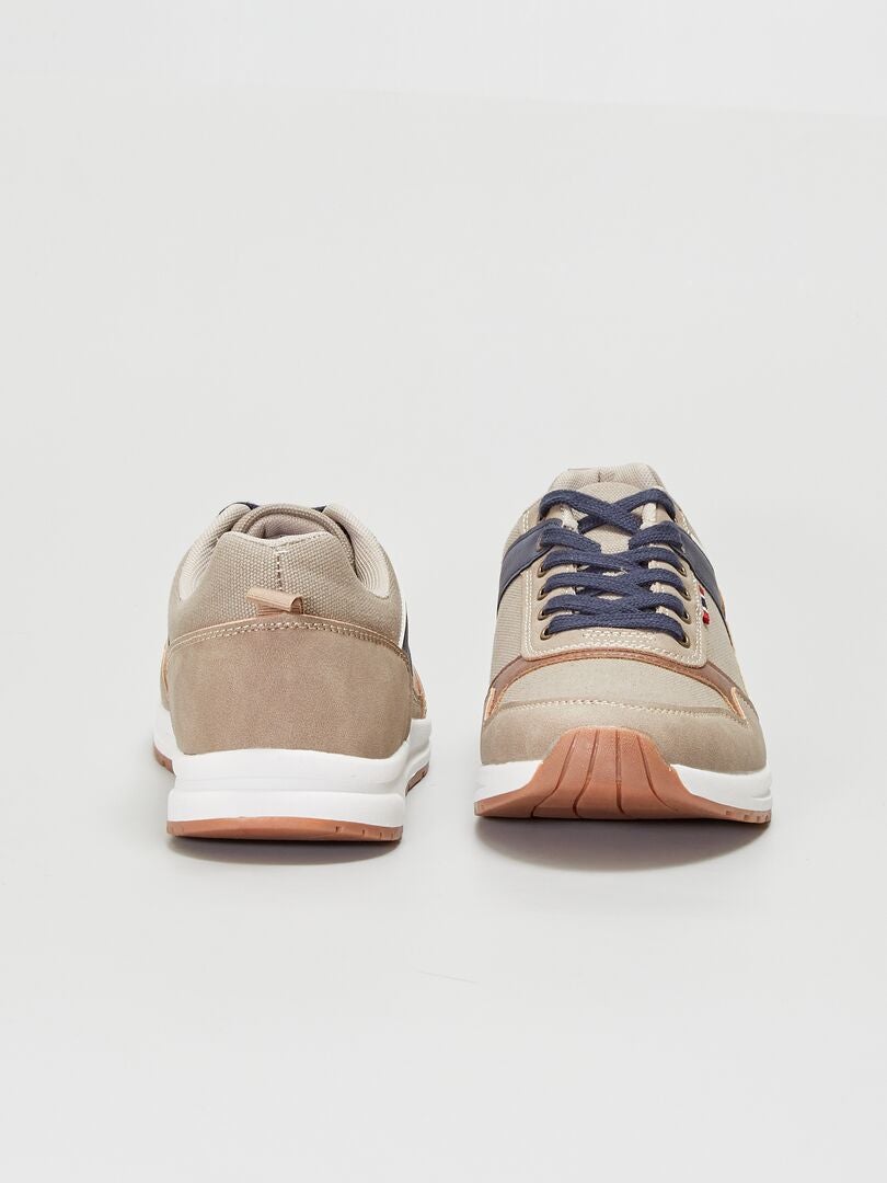 Sneakers van verschillende stoffen BRUIN - Kiabi
