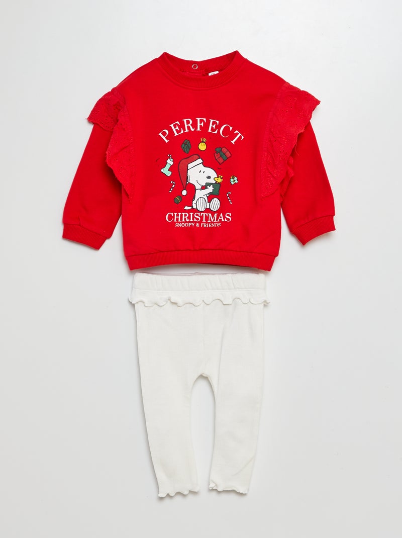 Snoopy-setje met sweater + legging - 2-delig ROOD - Kiabi