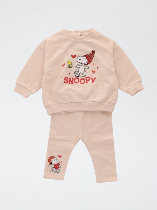 Snoopy-setje met sweater + legging van katoenfleece - Kiabi