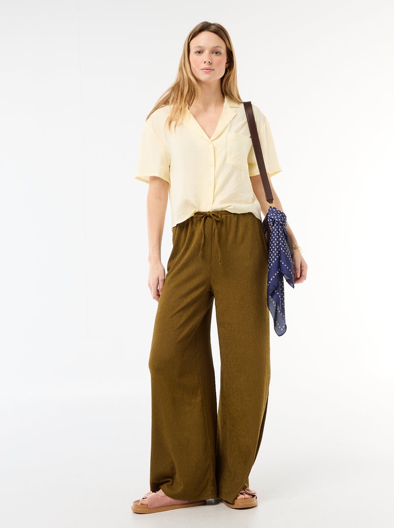 Soepe blouse met korte mouwen Geel - Kiabi