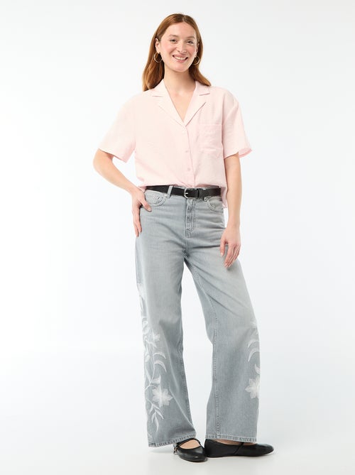 Soepe blouse met korte mouwen - Kiabi